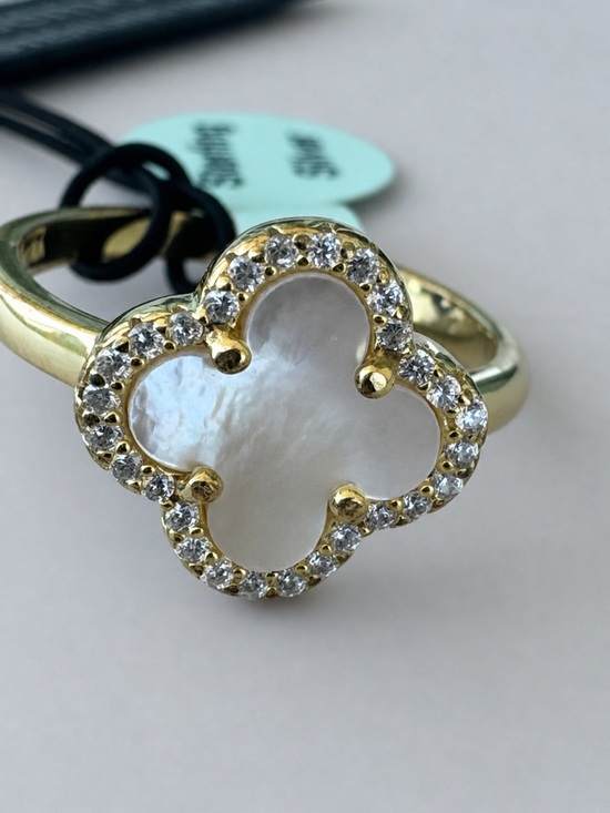 Gemolio Jewelry - Gemolio 925 Sterling Silver Gold Plated Ring W Genuine Mother Of Pearl Sz. 7